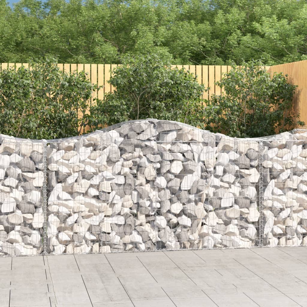 vidaXL Συρματοκιβώτια Τοξωτά 15 τεμ. 200x50x100/120 εκ. Γαλβαν. Ατσάλι