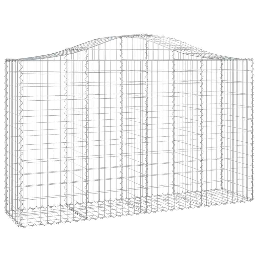 vidaXL Συρματοκιβώτια Τοξωτά 8 τεμ. 200x50x120/140 εκ. Γαλβαν. Ατσάλι