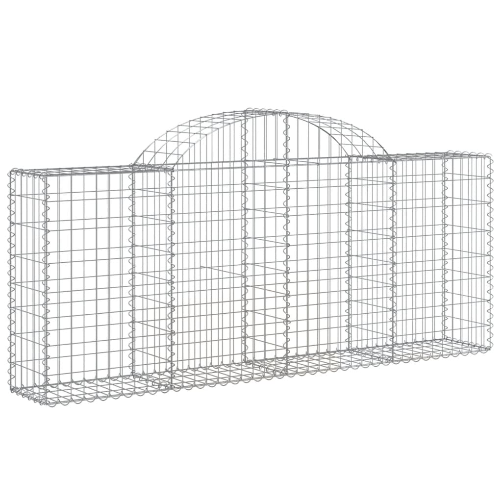 vidaXL Συρματοκιβώτια Τοξωτά 3 τεμ. 200x30x80/100 εκ. Γαλβαν. Ατσάλι