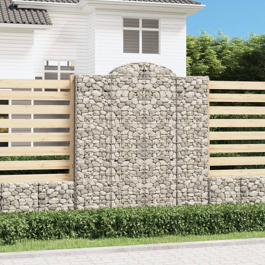 vidaXL Συρματοκιβώτια Τοξωτά 5 τεμ. 200x30x220/240 εκ. Γαλβαν. Ατσάλι