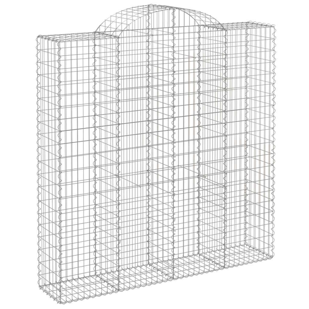 vidaXL Συρματοκιβώτια Τοξωτά 2 τεμ. 200x50x200/220 εκ. Γαλβαν. Ατσάλι
