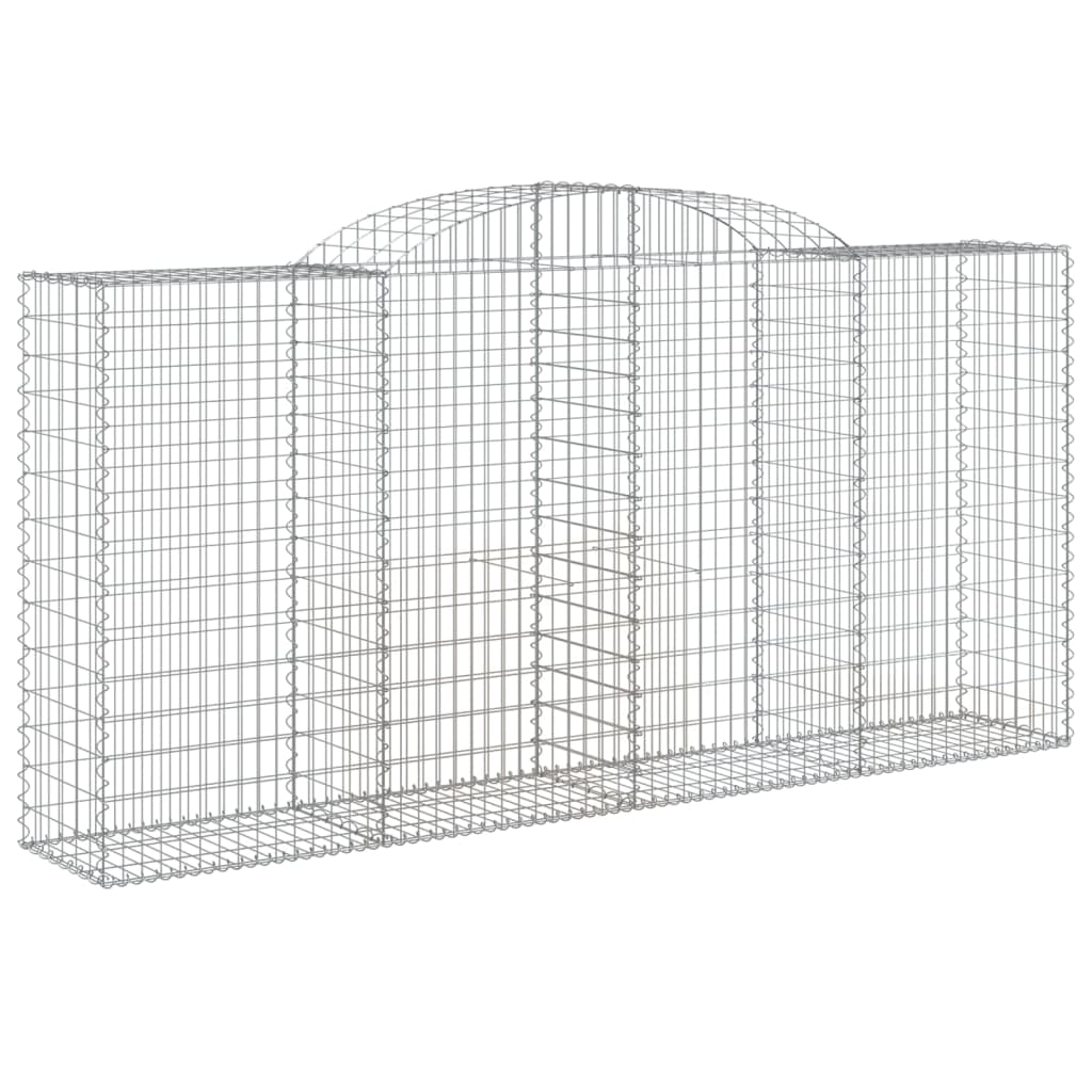 vidaXL Συρματοκιβώτια Τοξωτά 2 τεμ. 300x50x140/160 εκ. Γαλβαν. Ατσάλι