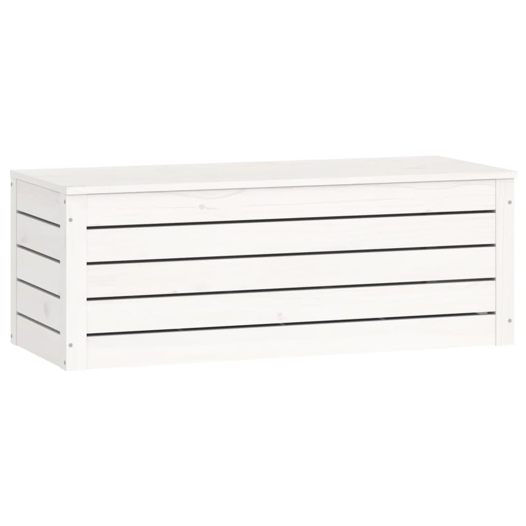 vidaXL Κουτί Αποθήκευσης Λευκό 89x36,5x33 εκ από Μασίφ Ξύλο Πεύκου