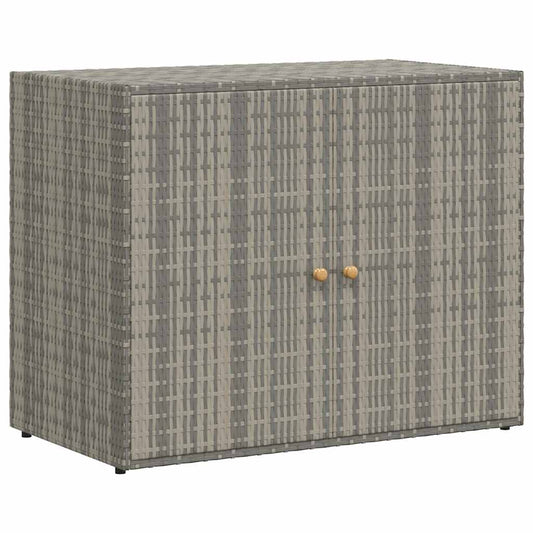 vidaXL Ντουλάπι Αποθήκευσης Κήπου Γκρι 100x55,5x80 εκ. Συνθετικό Ρατάν