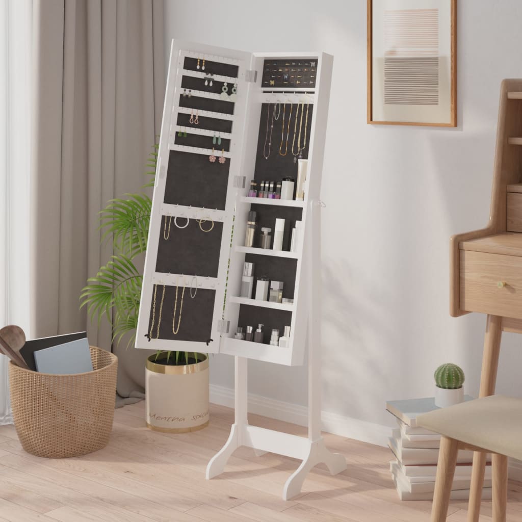 vidaXL Καθρέφτης Επιδαπέδιος Λευκός 34 x 37 x 146 εκ.