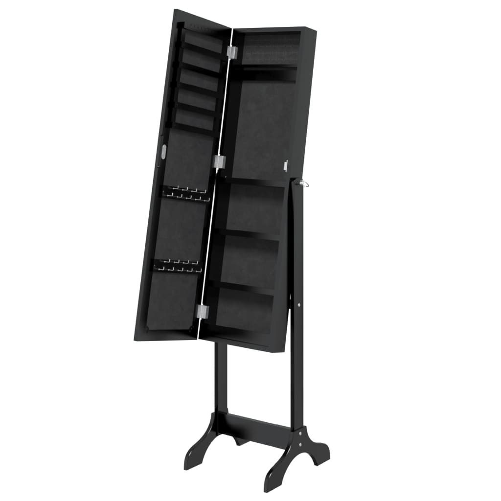 vidaXL Καθρέφτης Επιδαπέδιος Μαύρος 34 x 37 x 146 εκ.
