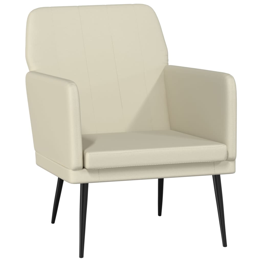 vidaXL Πολυθρόνα Κρεμ 61x78x80 εκ. από Συνθετικό Δέρμα