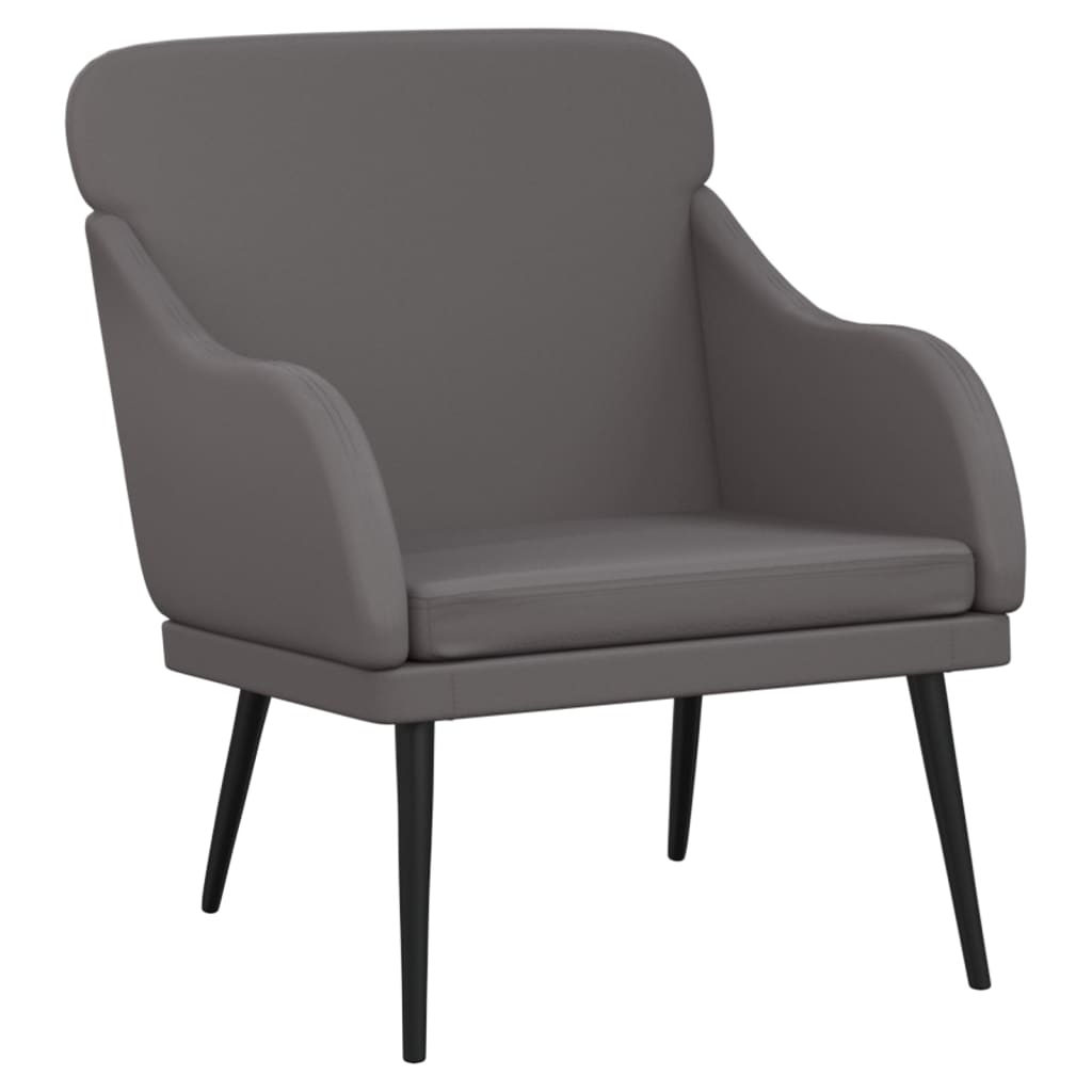 vidaXL Πολυθρόνα Γκρι 63 x 76 x 80 εκ. από Συνθετικό Δέρμα