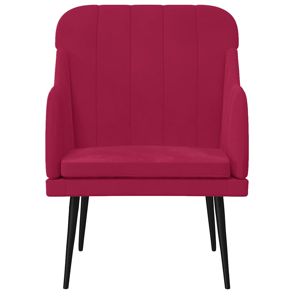 vidaXL Πολυθρόνα Μπορντό 63x76x80 εκ. Βελούδινη