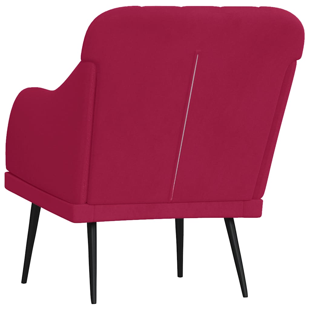 vidaXL Πολυθρόνα Μπορντό 63x76x80 εκ. Βελούδινη