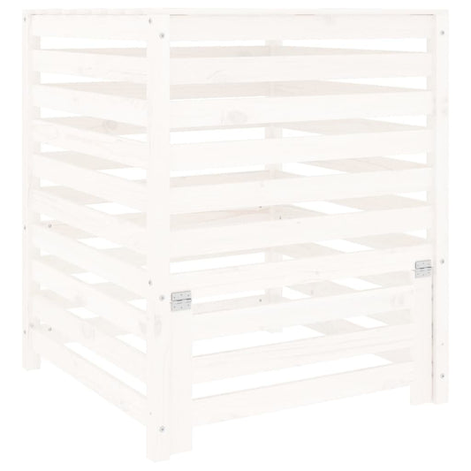 vidaXL Κομποστοποιητής Λευκός 82,5x82,5x99,5 εκ. από Μασίφ Ξύλο Πεύκου