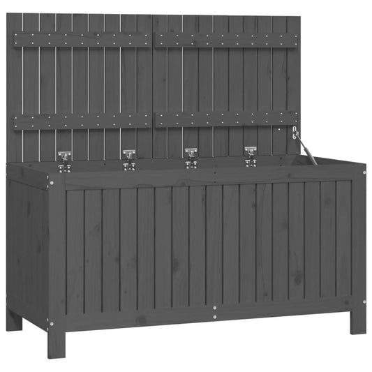 vidaXL Κουτί Αποθήκευσης Κήπου Γκρι 121x55x64 εκ από Μασίφ Ξύλο Πεύκου