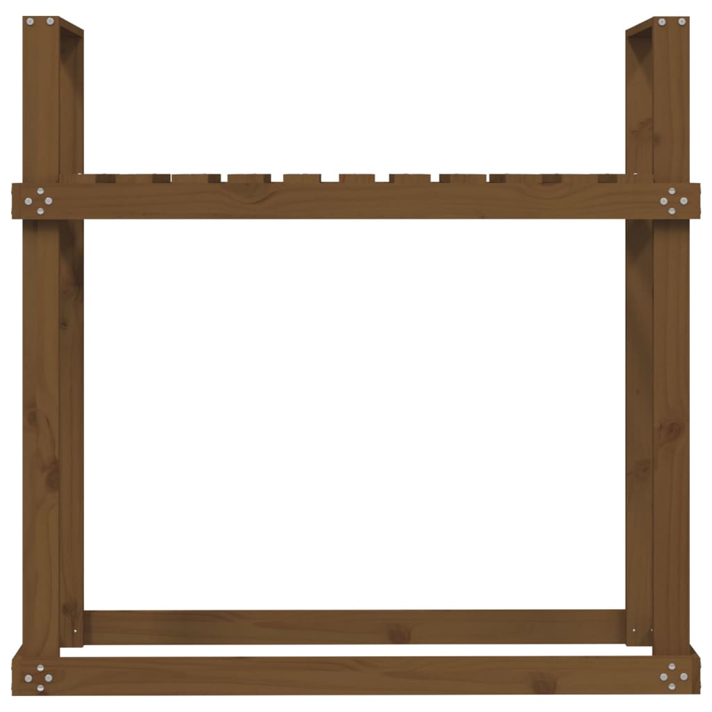 vidaXL Ραφιέρα Καυσόξυλων Καφέ Μελί 110x35x108,5 εκ. Μασίφ Ξύλο Πεύκου