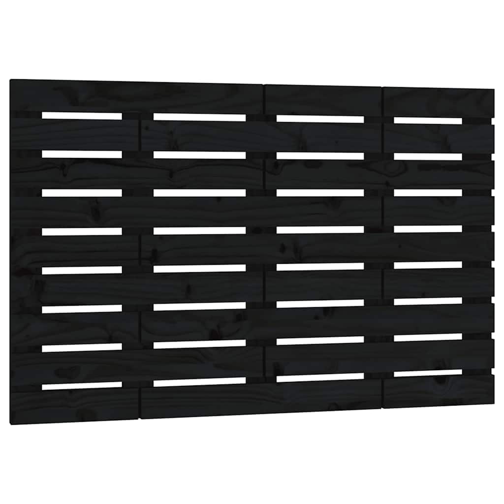 vidaXL Κεφαλάρι Τοίχου Μαύρο 106x3x63 εκ. από Μασίφ Ξύλο Πεύκου