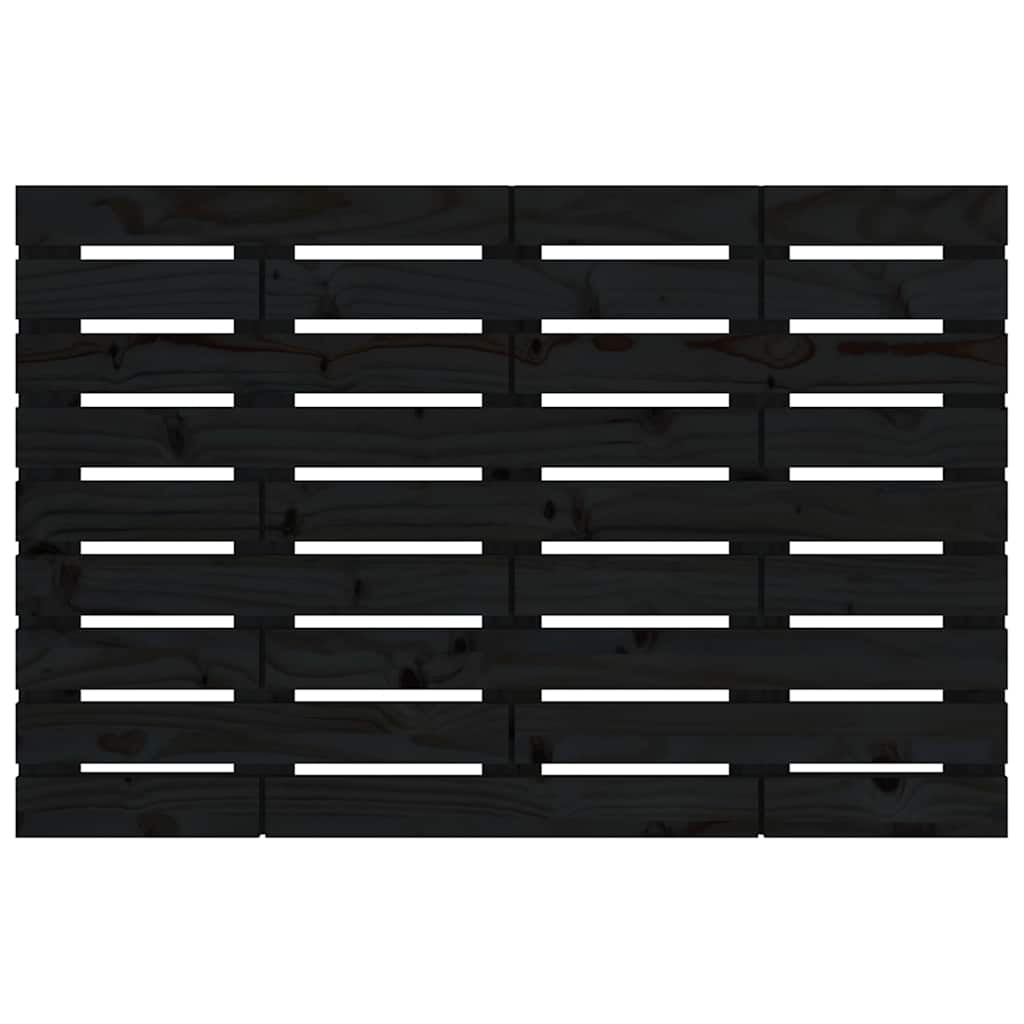 vidaXL Κεφαλάρι Τοίχου Μαύρο 106x3x63 εκ. από Μασίφ Ξύλο Πεύκου