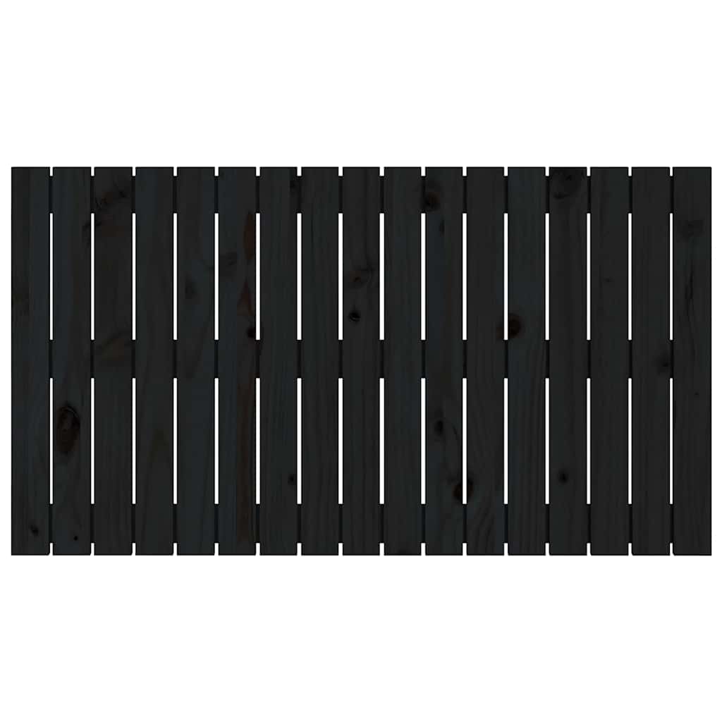 vidaXL Κεφαλάρι Τοίχου Μαύρο 108x3x60 εκ. από Μασίφ Ξύλο Πεύκου