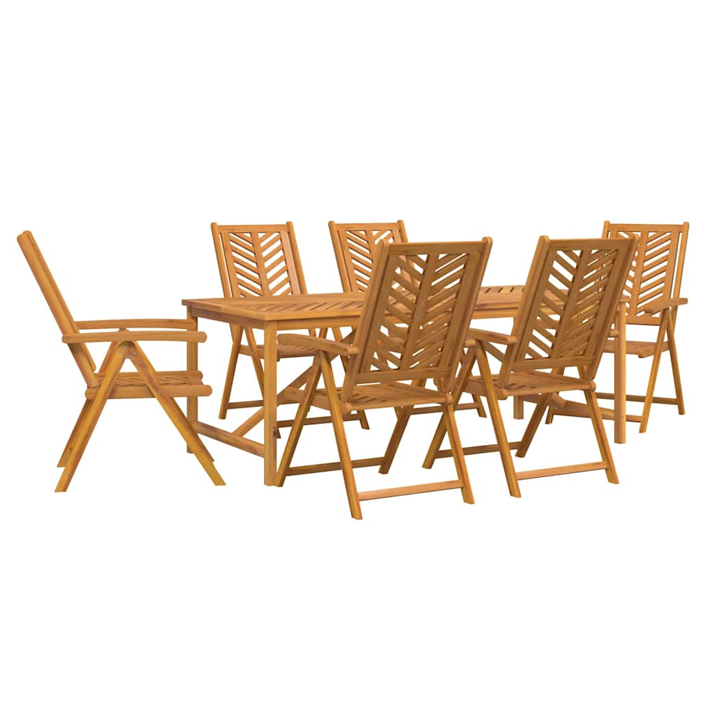 vidaXL Σέτ φαγητού για κήπο 7 τμχ. Καφέ 200 x 90 x 74 cm