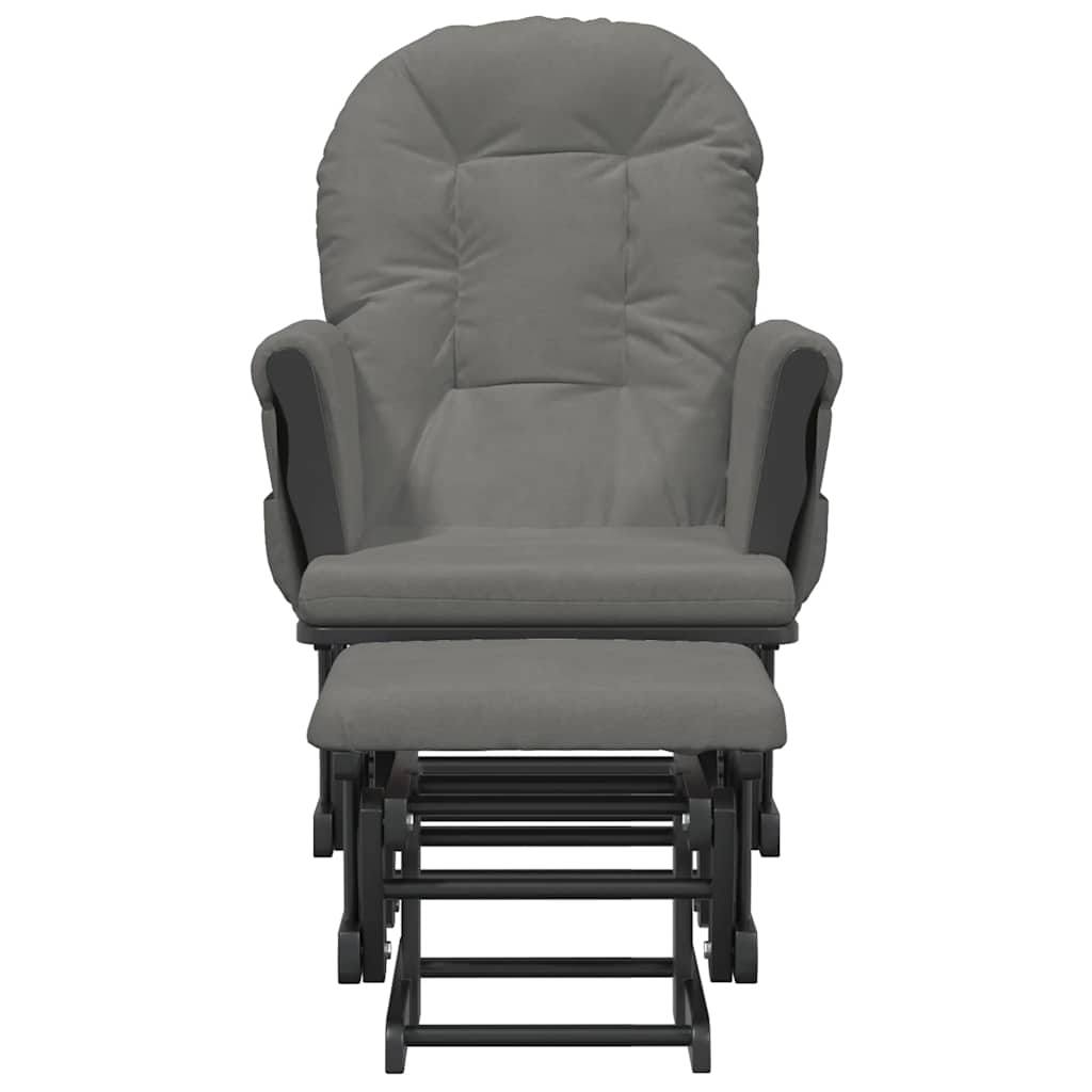 vidaXL Πολυθρόνα Relax Σκούρο Γκρι Υφασμάτινη με Σκαμπό