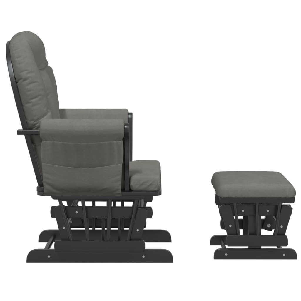 vidaXL Πολυθρόνα Relax Σκούρο Γκρι Υφασμάτινη με Σκαμπό