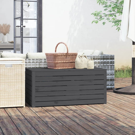 vidaXL Μπαούλο Κήπου Γκρι 101 x 50,5 x 46,5 εκ από Μασίφ Ξύλο Πεύκου