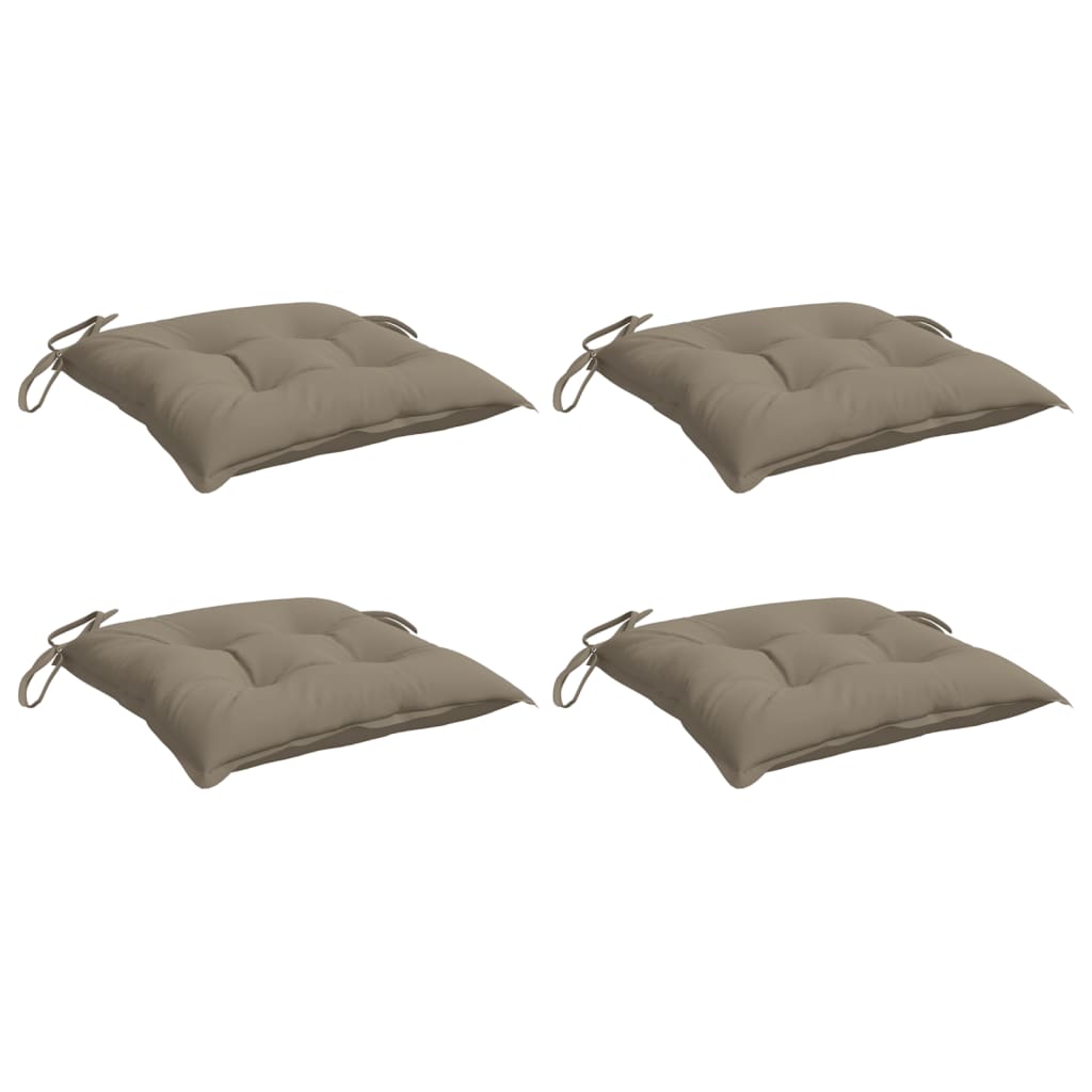 vidaXL Μαξιλάρια Καρέκλας Κήπου 4 τεμ. Taupe 40x40x7 εκ. Υφασμάτινα