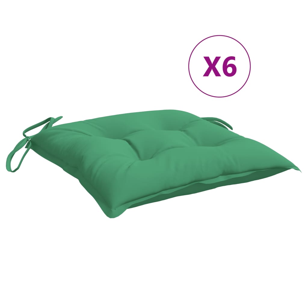 vidaXL Μαξιλάρια Παλέτας Κήπου 6 τεμ. Πράσινα 50x50x7 εκ. Υφασμάτινα