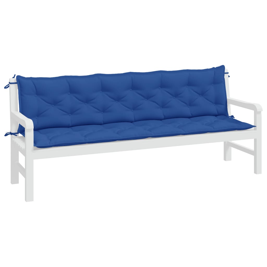 vidaXL Μαξιλάρια Πάγκου Κήπου 2 τεμ. Μπλε 200x50x7cm Ύφασμα Oxford