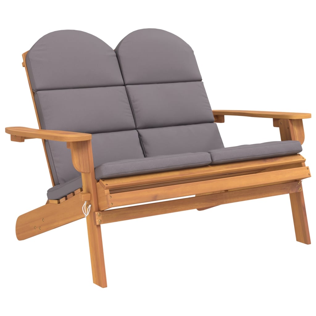 vidaXL Παγκάκι Κήπου Adirondack με Μαξιλάρια 126 εκ Μασίφ Ξύλο Ακακίας