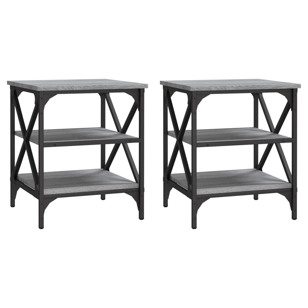 vidaXL Βοηθητικά Τραπέζια 2 τεμ. Γκρι Sonoma 40x42x50 εκ. Επεξ. Ξύλο