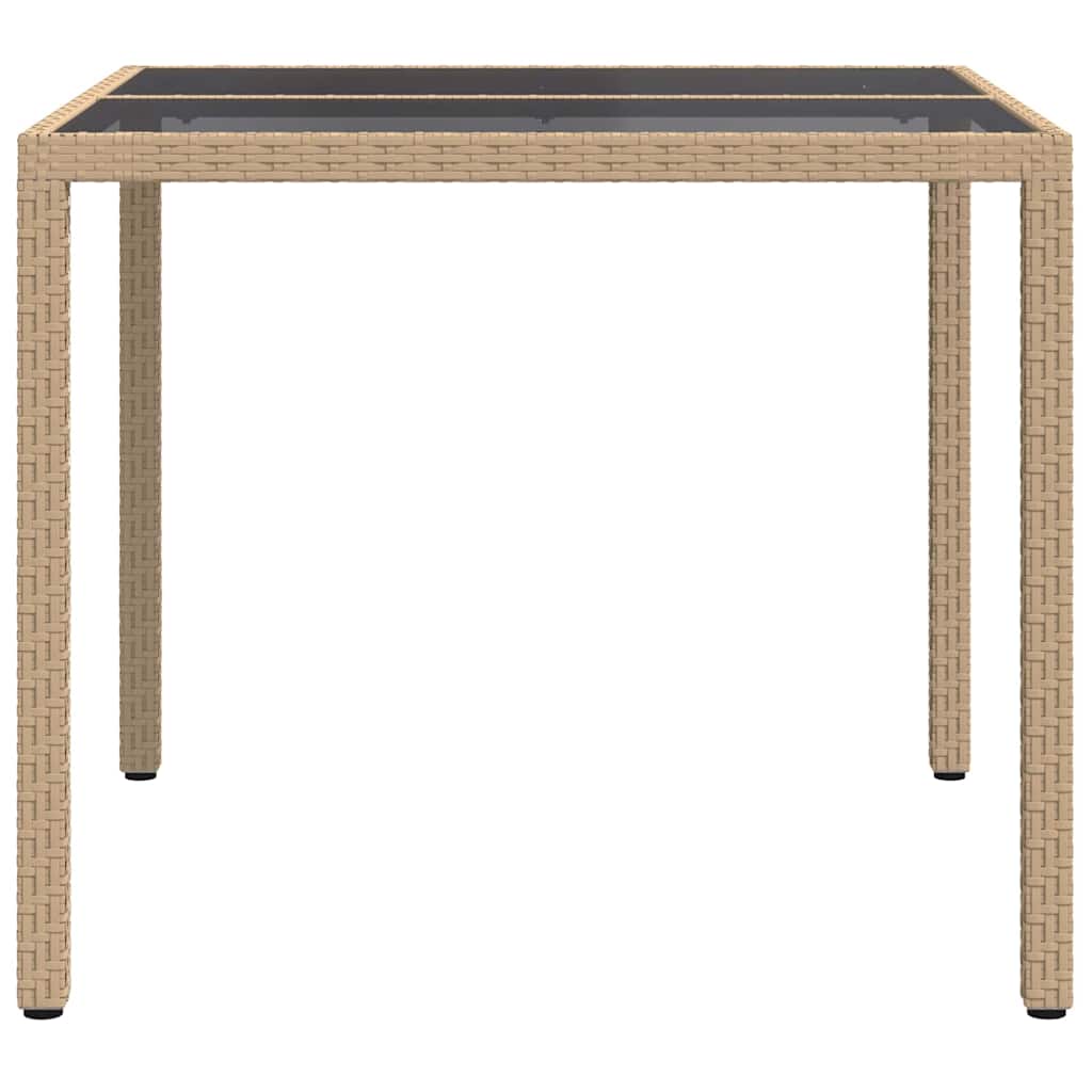 vidaXL Τραπέζι Κήπου Μπεζ 90 x 90 x 75 cm συνθετικό ρατάν