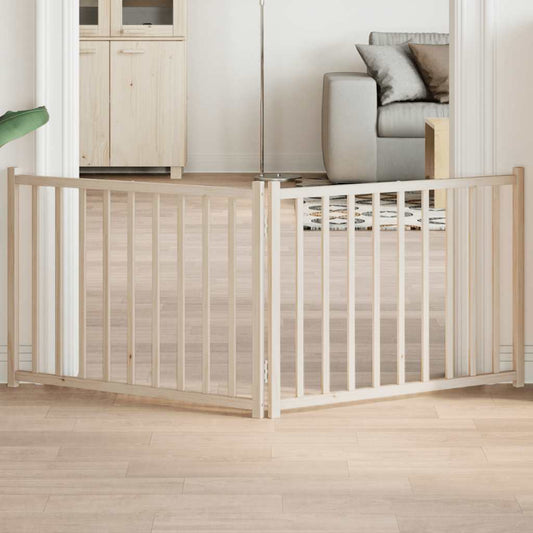 vidaXL Πύλη σκύλου πτυσσόμενη 2 πάνελ 160 cm από μασίφ ξύλο ελάτης