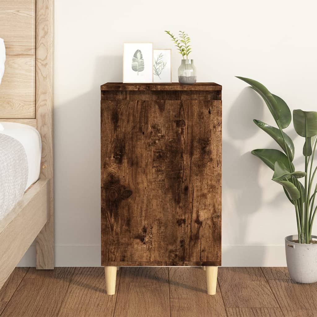 vidaXL Κομοδίνο Καπνιστή Δρυς 40 x 35 x 70 εκ. από Επεξεργασμένο Ξύλο