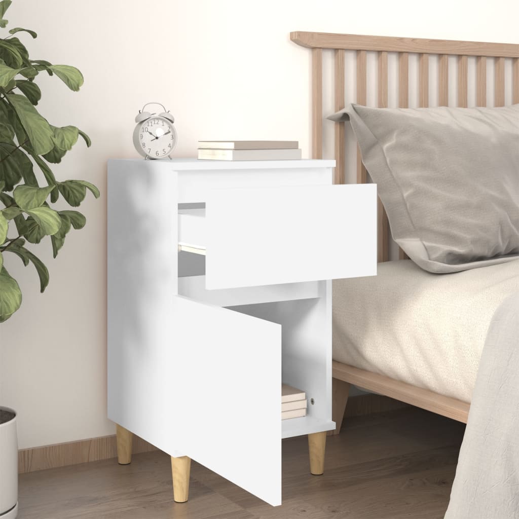 vidaXL Κομοδίνο Λευκό 40 x 35 x 70 εκ.