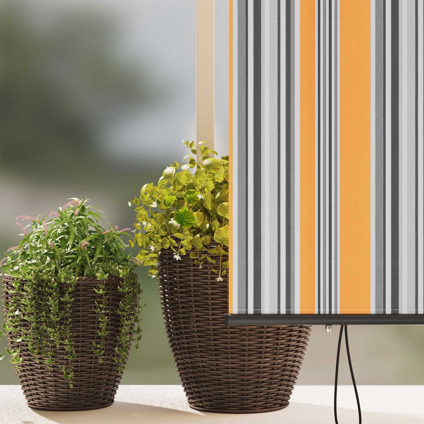 vidaXL Ρόλερ Κίτρινο και Μπλε 180 x 250 cm Ύφασμα και Αλουμίνιο