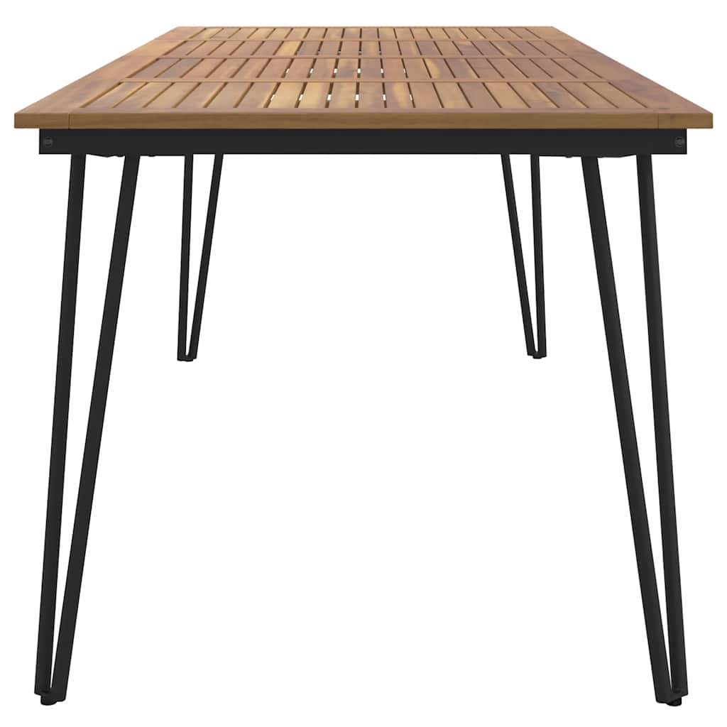 vidaXL Τραπέζι Κήπου Με Πόδια Φουρκέτα 180x90x75 εκ. Μασίφ Ακακία