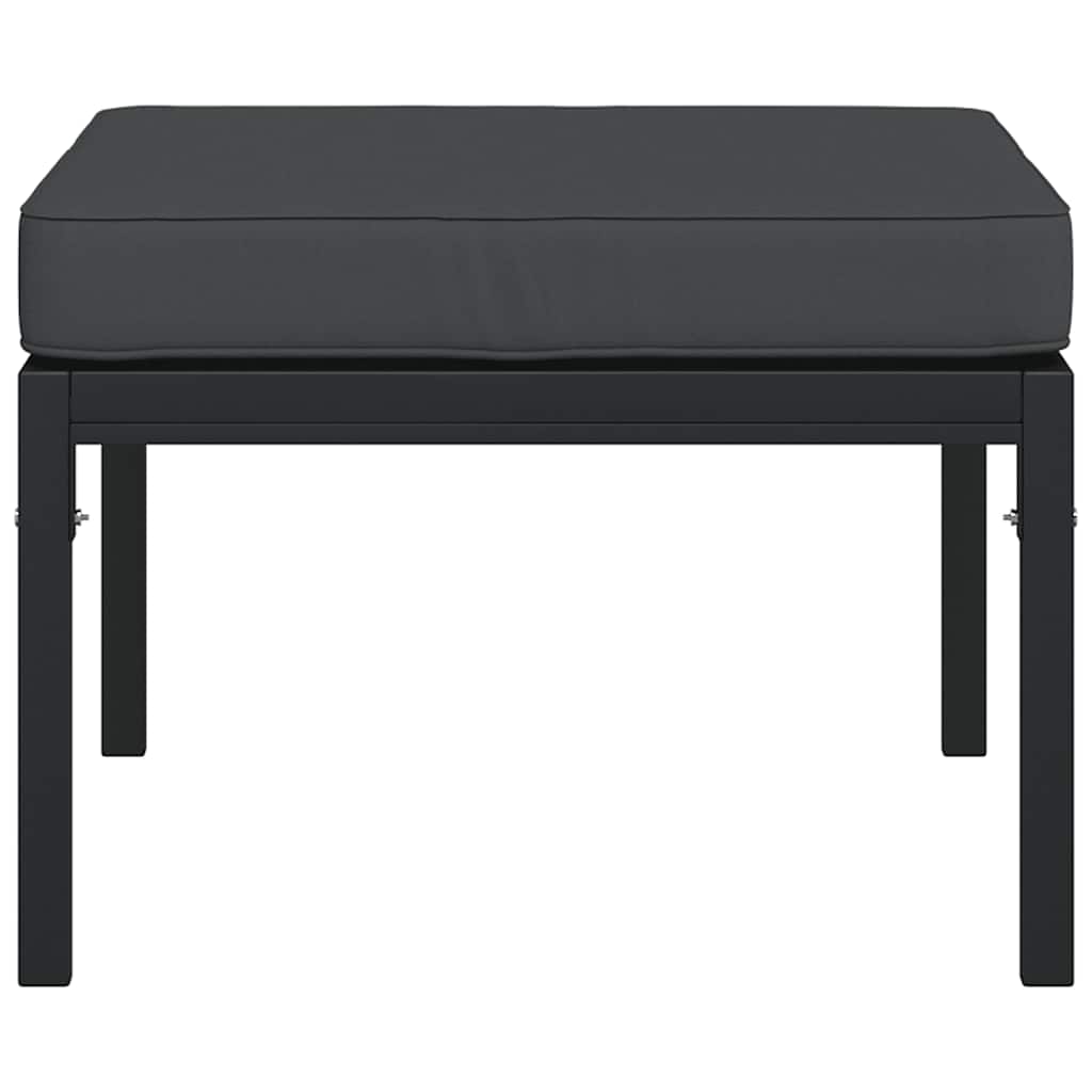vidaXL Υποπόδια Κήπου 2 τεμ. 60 x 60 x 35 εκ Ατσάλι με Γκρι Μαξιλάρια