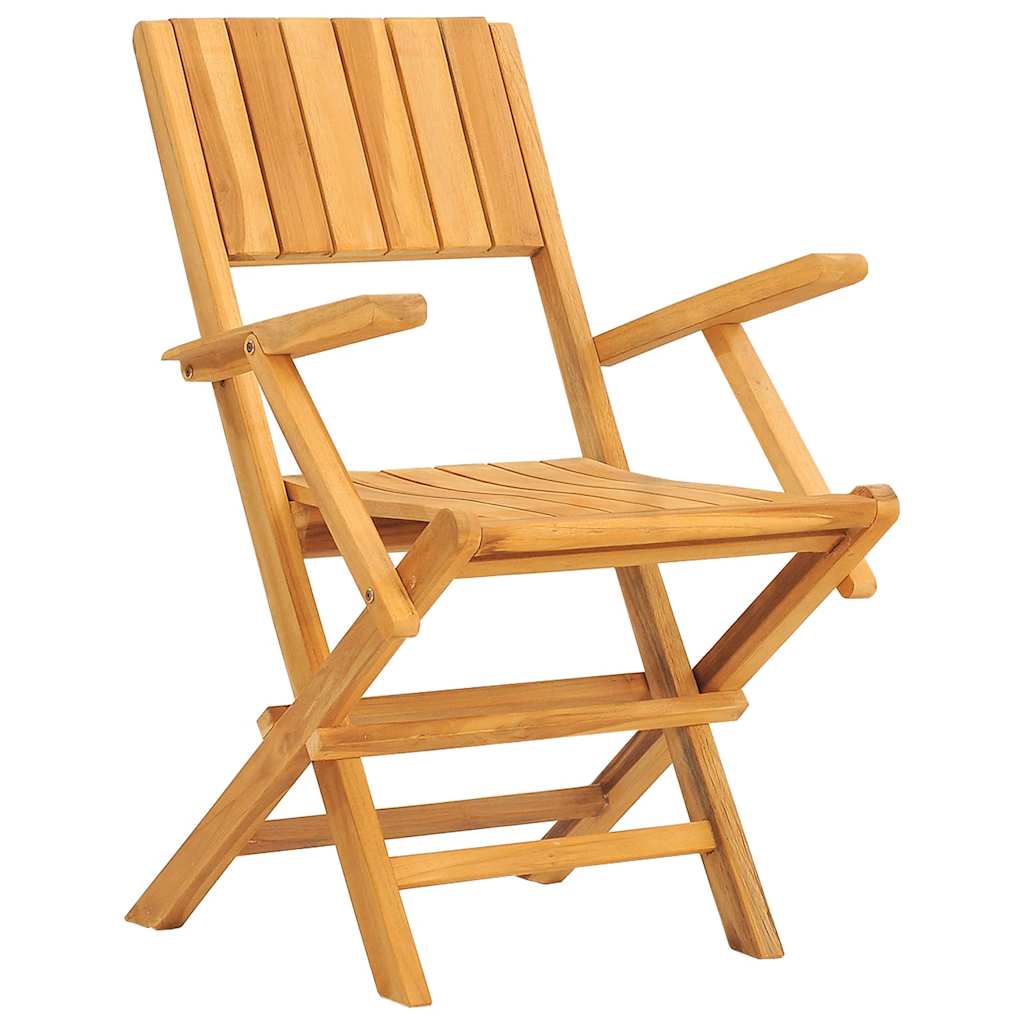 vidaXL Καρέκλες Κήπου Πτυσσόμενες 2 τεμ. 55x61x90 εκ. Μασίφ Ξύλο Teak