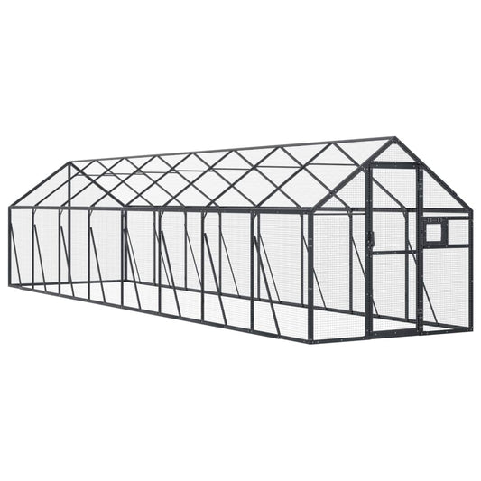 vidaXL Κλουβί Ανθρακί 1,79 x 8 x 1,85 μ. από Αλουμίνιο