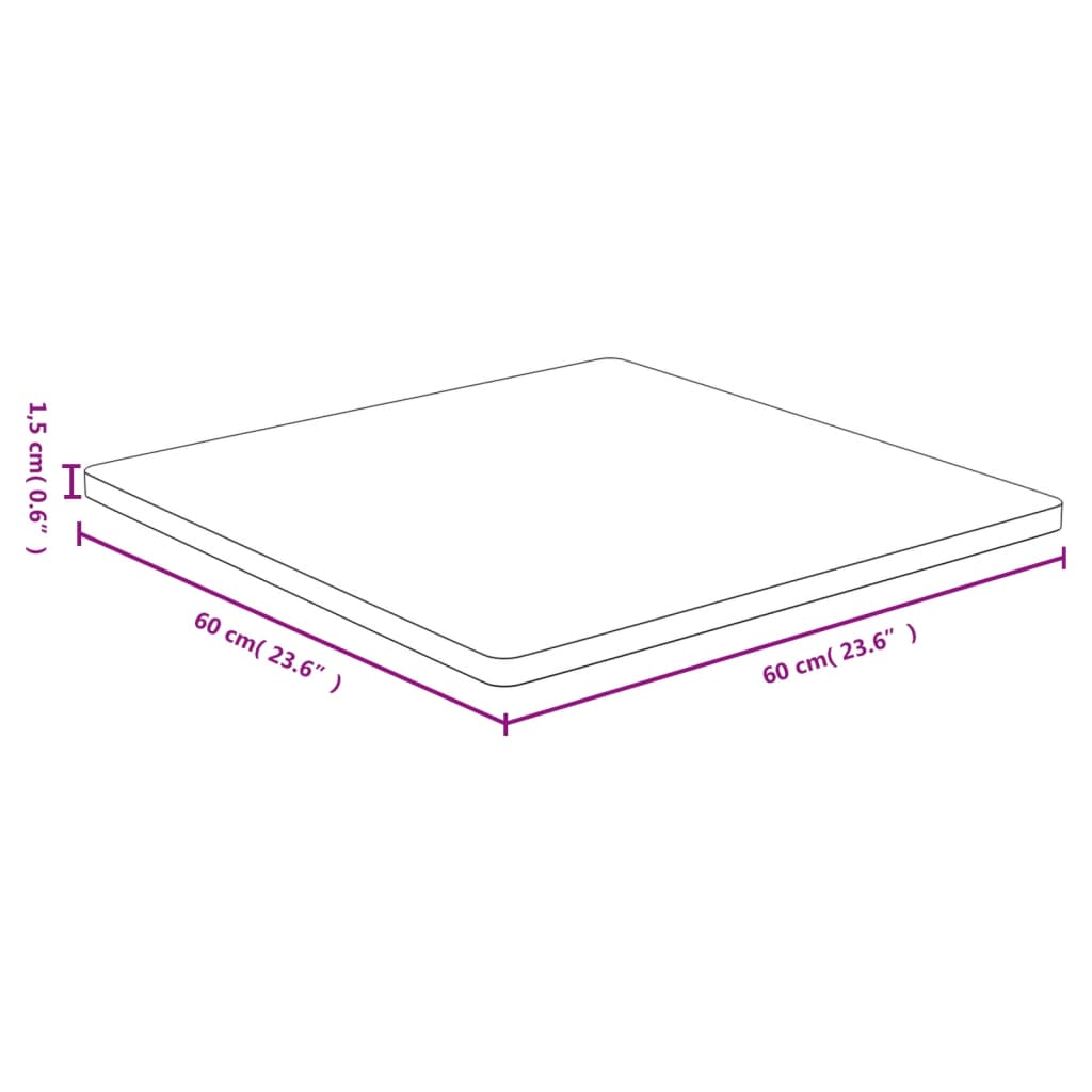 vidaXL Επιφάνεια Τραπεζιού 60x60x1,5 από Μπαμπού