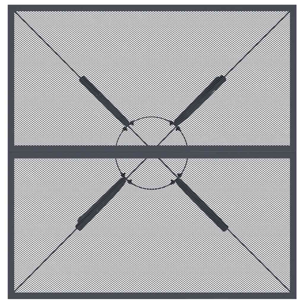vidaXL Τραπέζι Κήπου Ανθρακί με Πλέγμα 80 x 80 x 72,5 εκ. Ατσάλινο