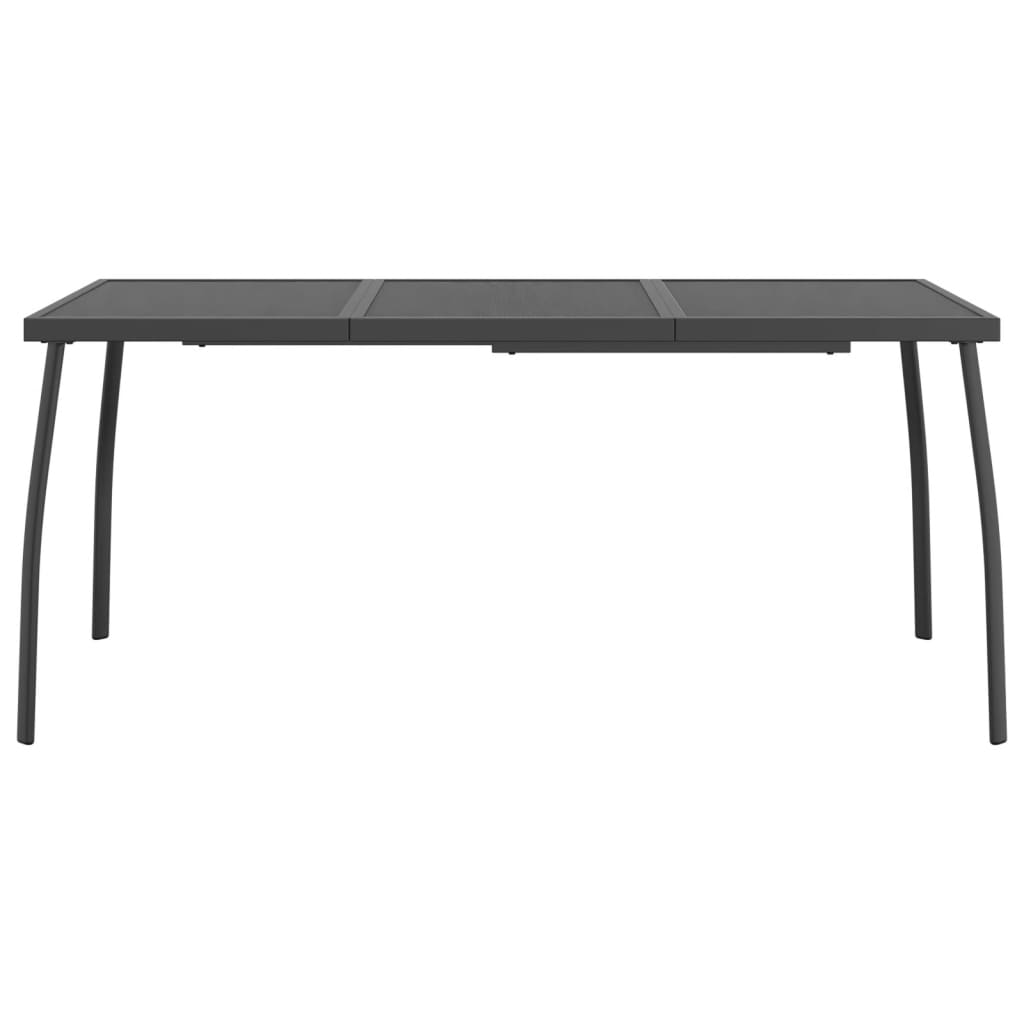 vidaXL Τραπέζι Κήπου Ανθρακί με Πλέγμα 165 x 80 x 72 εκ. Ατσάλινο