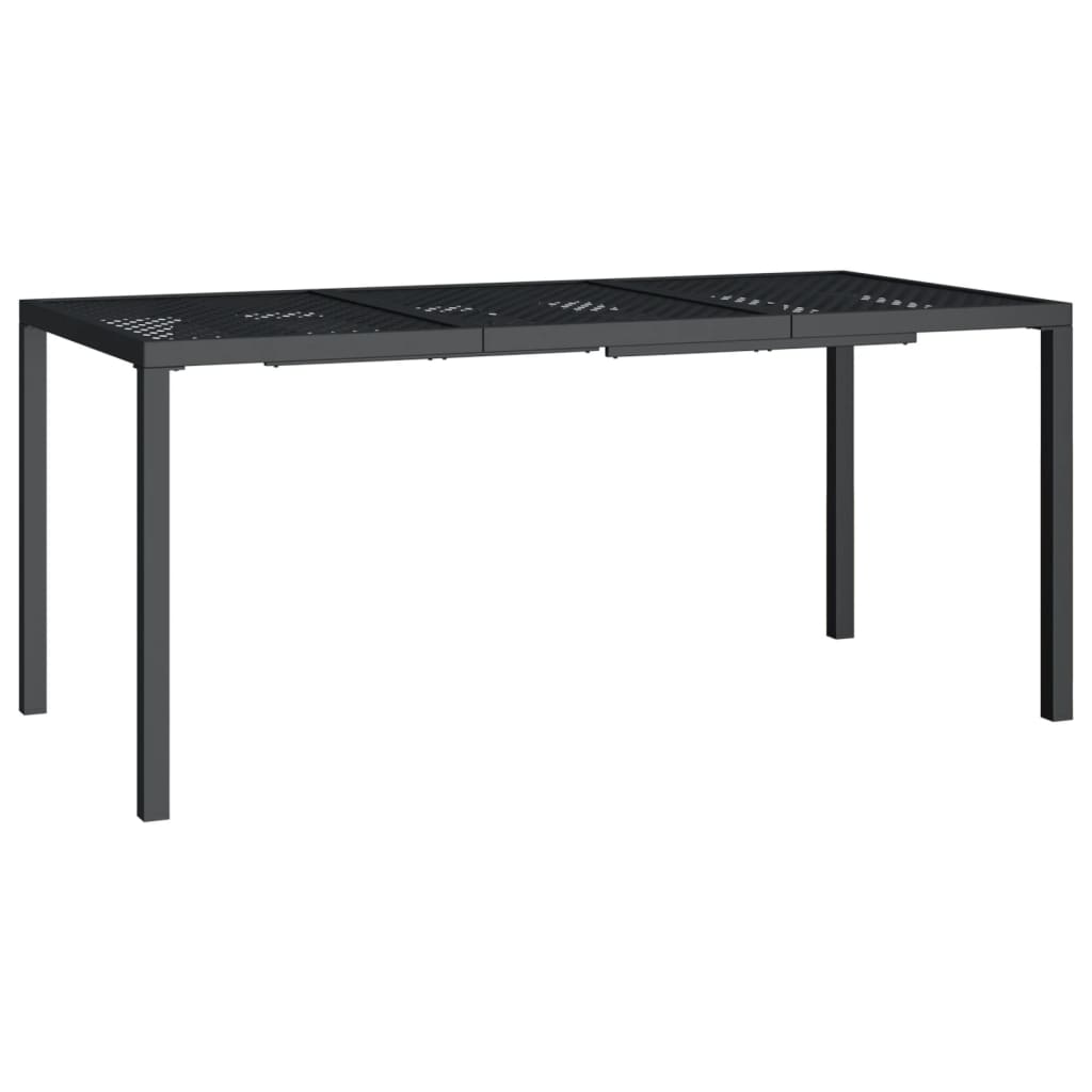 vidaXL Τραπέζι Κήπου Ανθρακί 165x80x72 εκ. Ατσάλινο