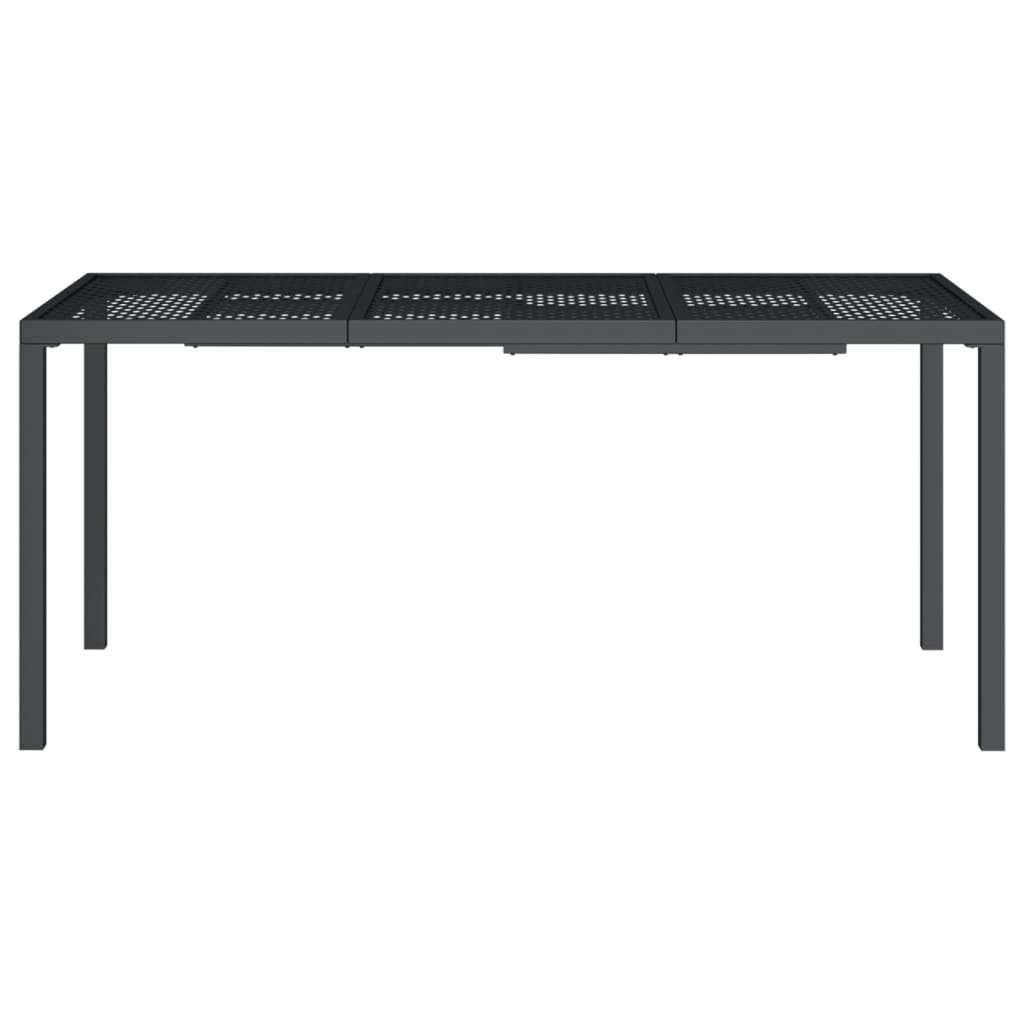 vidaXL Τραπέζι Κήπου Ανθρακί 165x80x72 εκ. Ατσάλινο