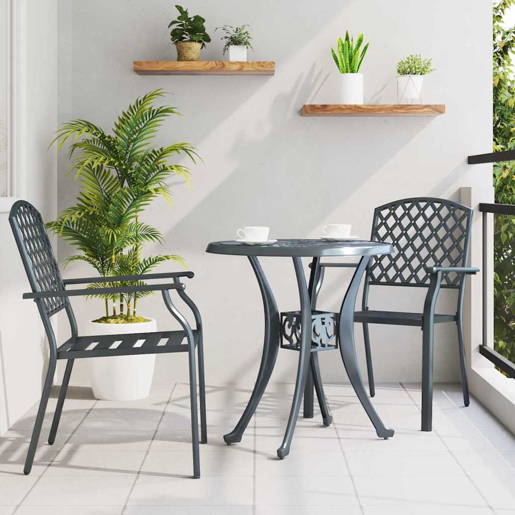 vidaXL Καρέκλα 2 pcs Ανθρακί 56 x 65 x 89εκ Ατσάλι