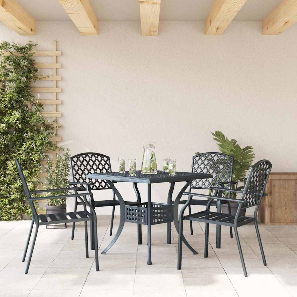 vidaXL Καρέκλα 4 pcs Ανθρακί 56 x 65 x 89εκ Ατσάλι