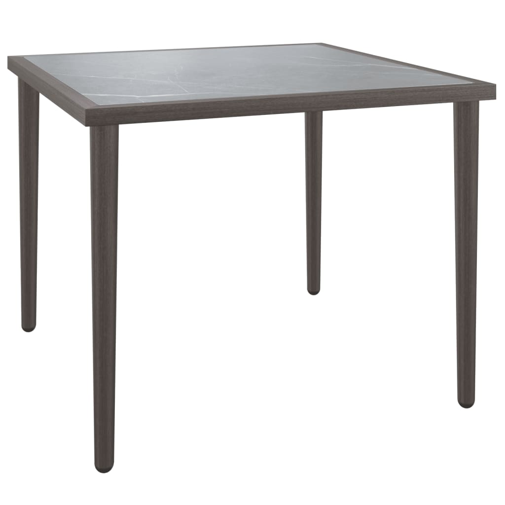 vidaXL Τραπέζι Κήπου Γκρι 48x48x37 εκ. Ατσάλινο