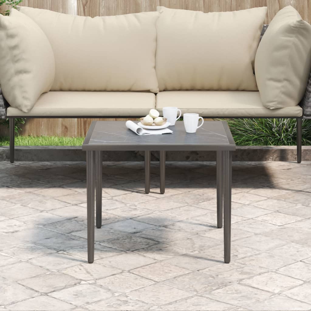 vidaXL Τραπέζι Κήπου Γκρι 48x48x37 εκ. Ατσάλινο