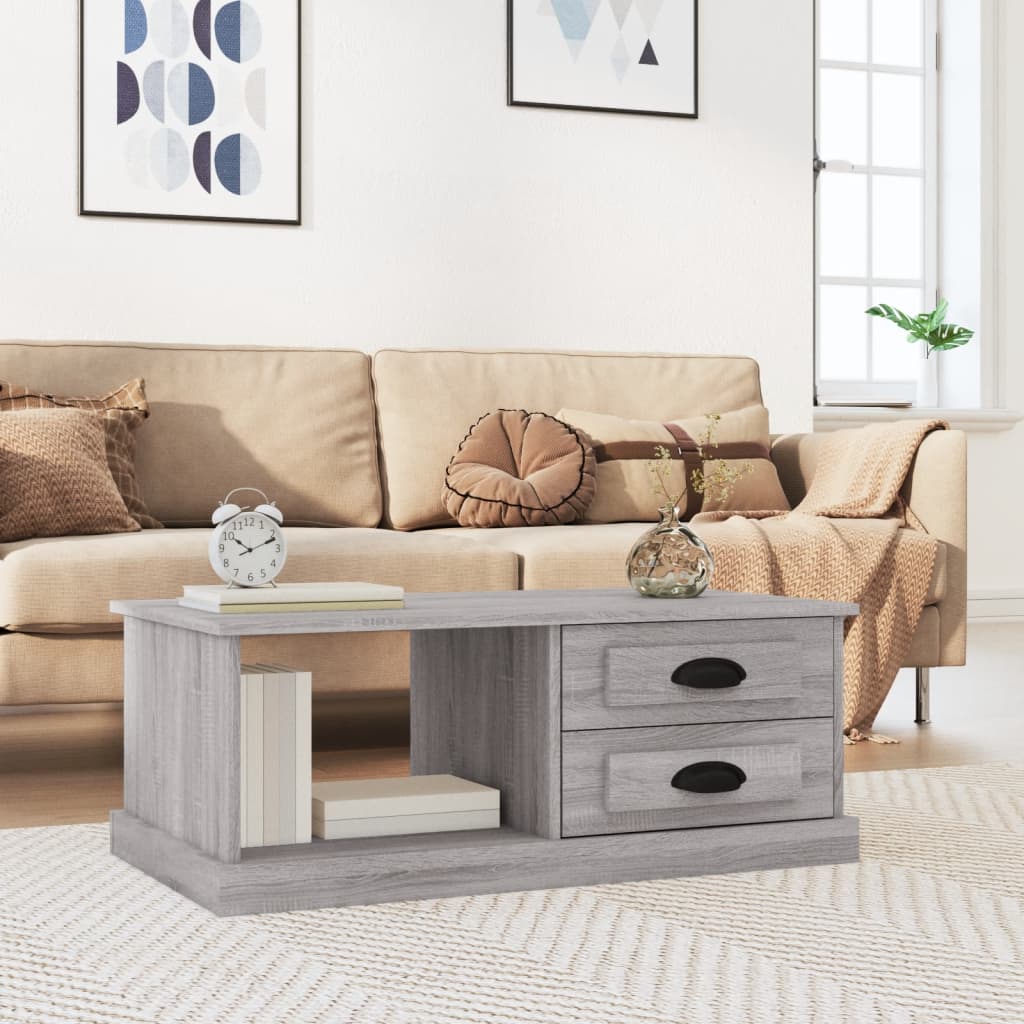 vidaXL Τραπεζάκι Σαλονιού Γκρι Sonoma 90x50x35 εκ. Επεξεργασμένο Ξύλο