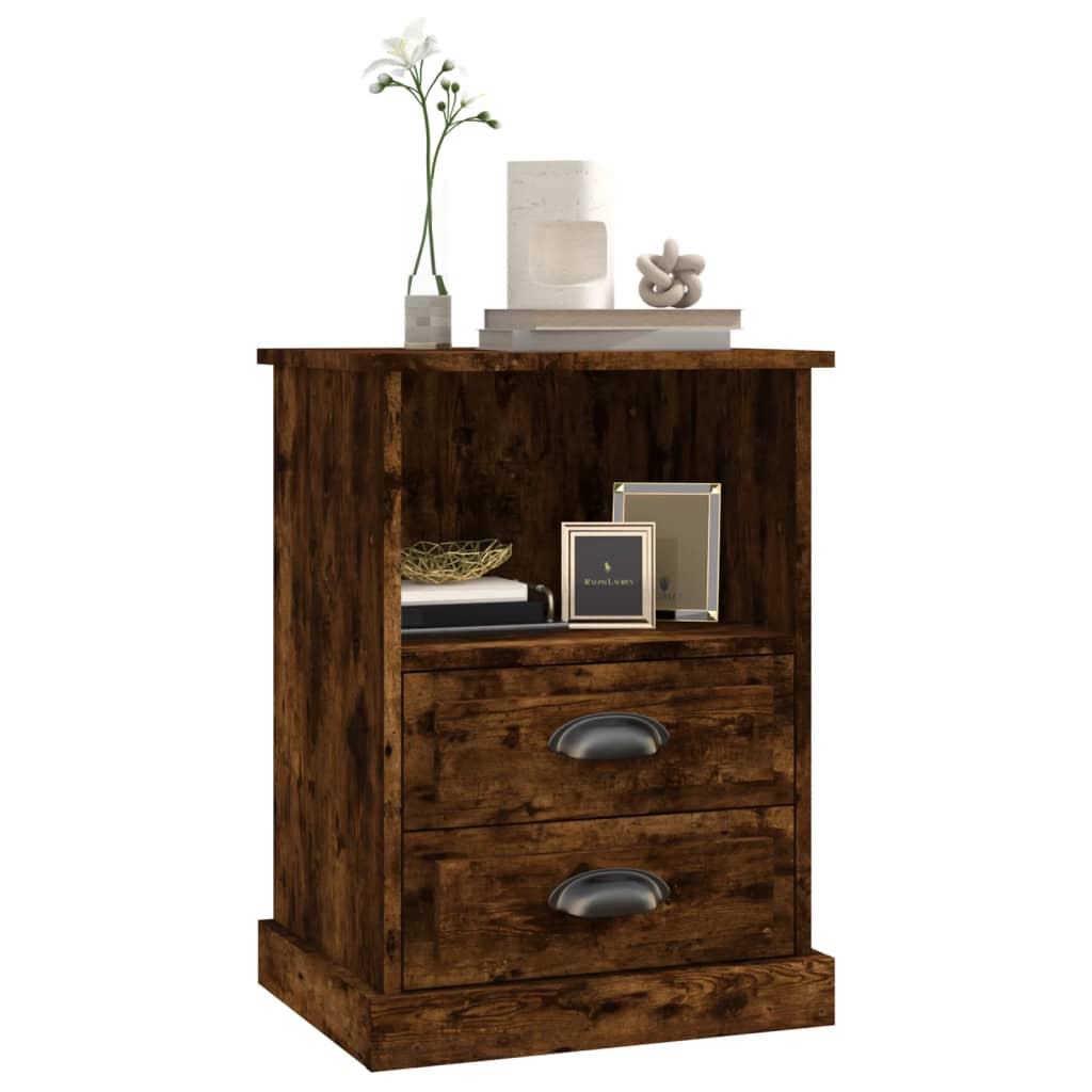 vidaXL Κομοδίνο Καπνιστή Δρυς 43x36x60 εκ.