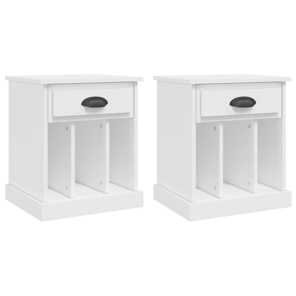 vidaXL Κομοδίνα 2 τεμ. Λευκά 43x36x50 εκ.